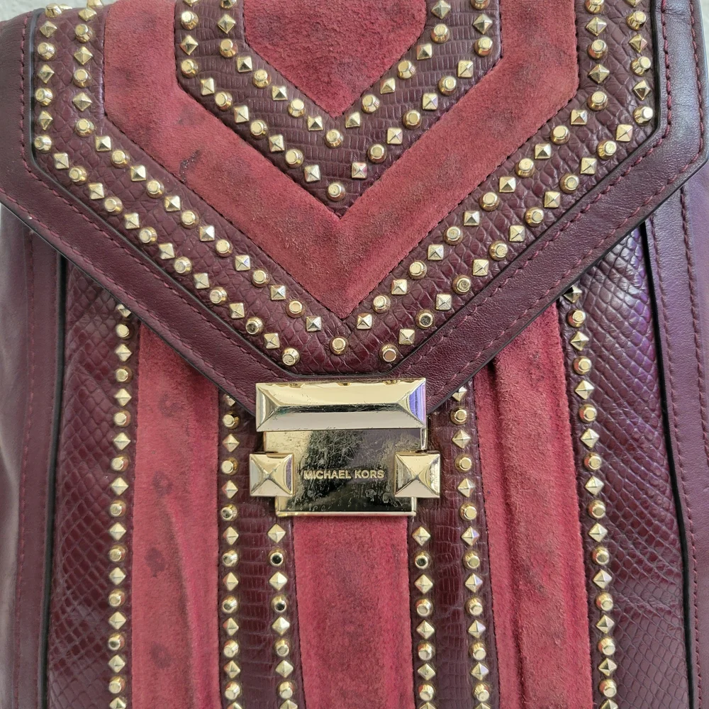 MICHAEL KORS WHITNEY LEATHER BACKPACK.